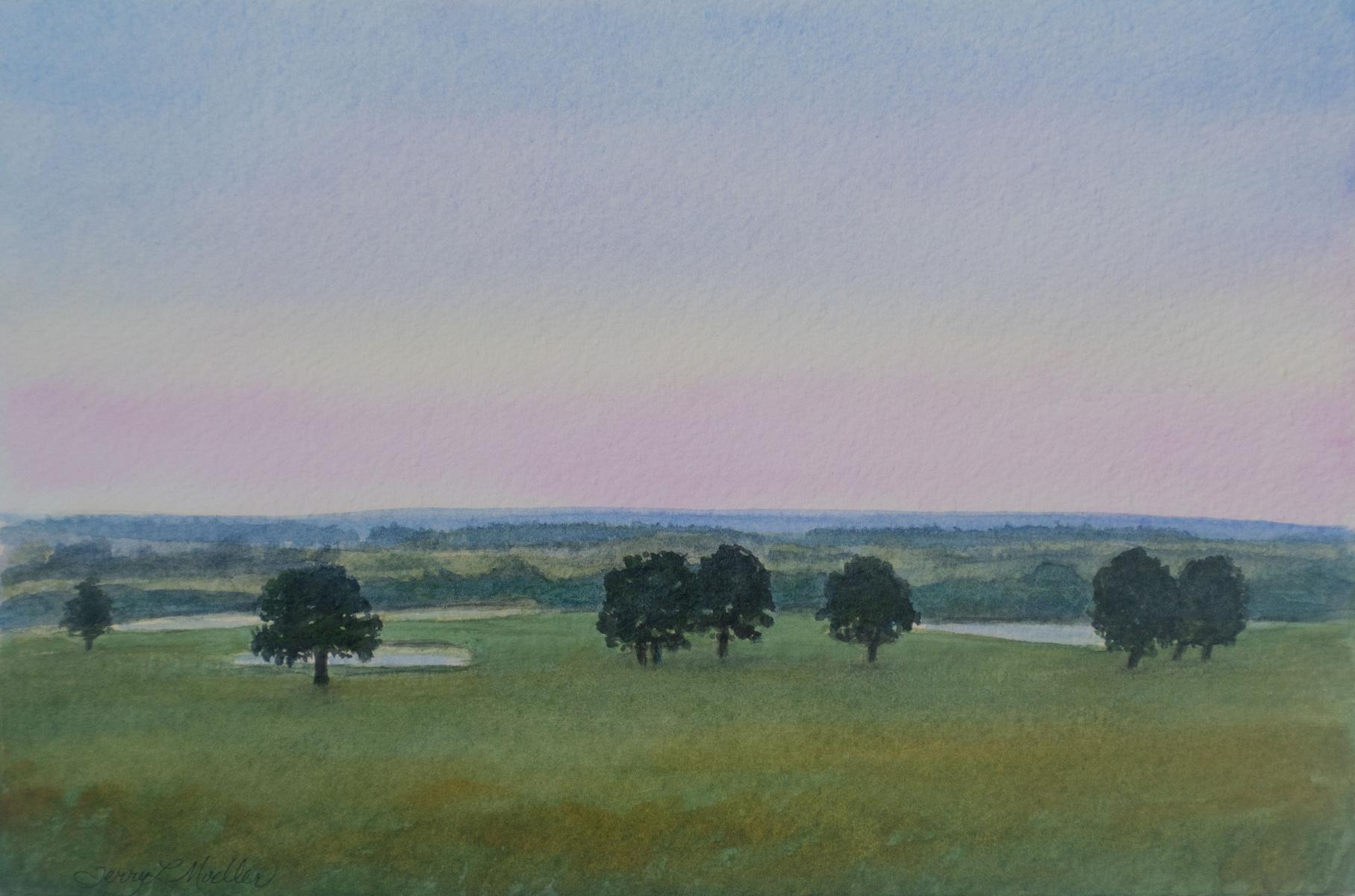 "Oklahoma Sunset"   7.5" X 11"   watercolor on 300 lb. watercolor paper