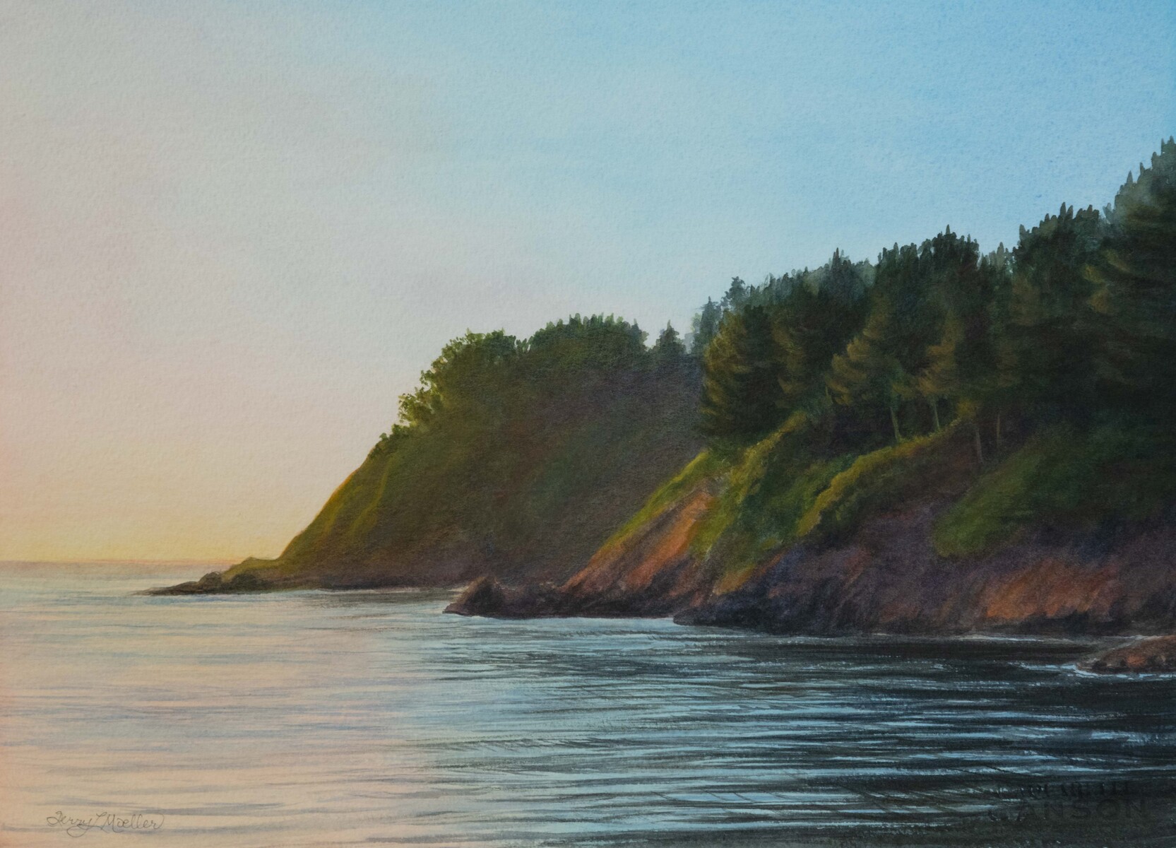 "Early Morning Light; Spanish Atlantic Coast"     11" X 15"    watercolor on 300 lb. watercolor paper