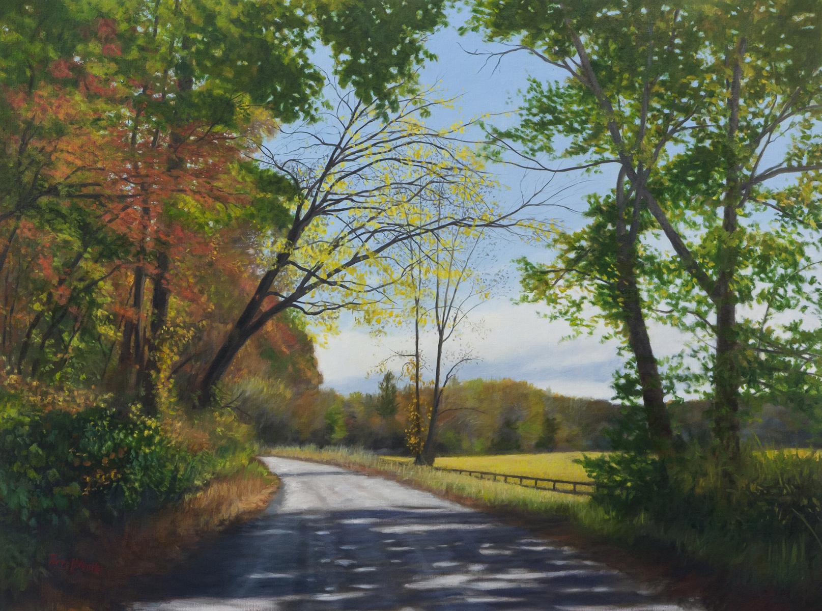 "Shadows on the Road"  30" X 40"  oil on linen