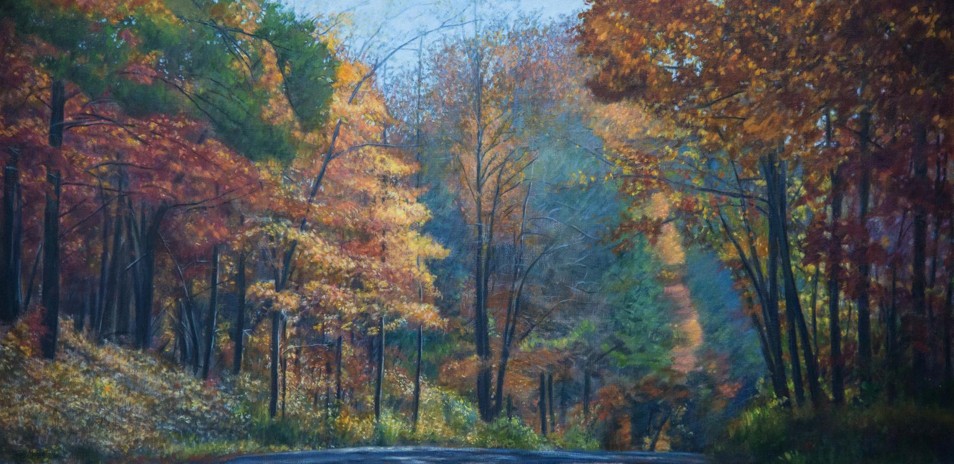 "Country Road, South Carolina"    24" X 48"   oil on linen