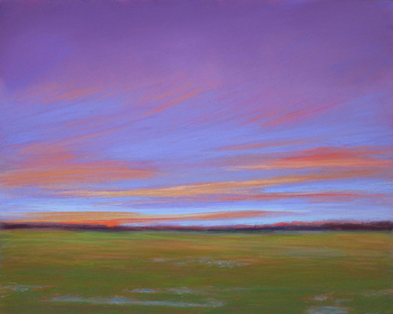 Small Works Series  " Evening at the Marsh" # 2"   pastel on panel   8" X 10"