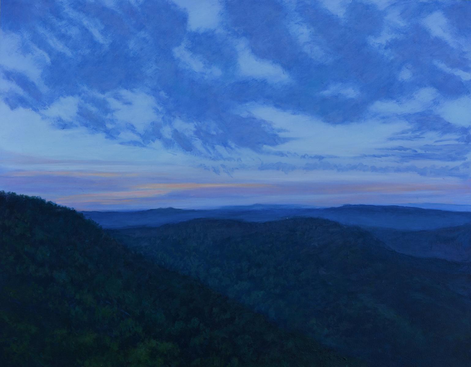 "Mountains at Night Fall"  11" X 14"   oil on panel