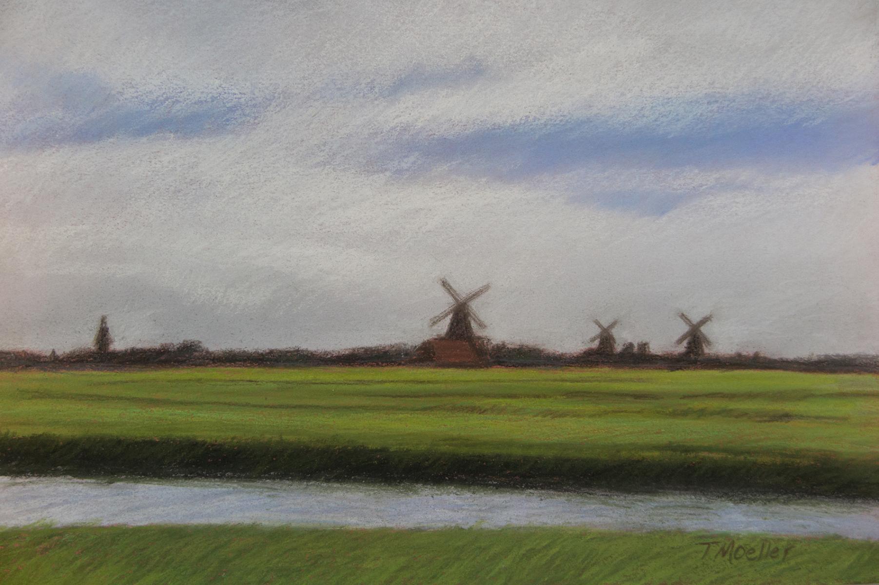 "Dutch Countryside"  7" X 10"  pastel on paper