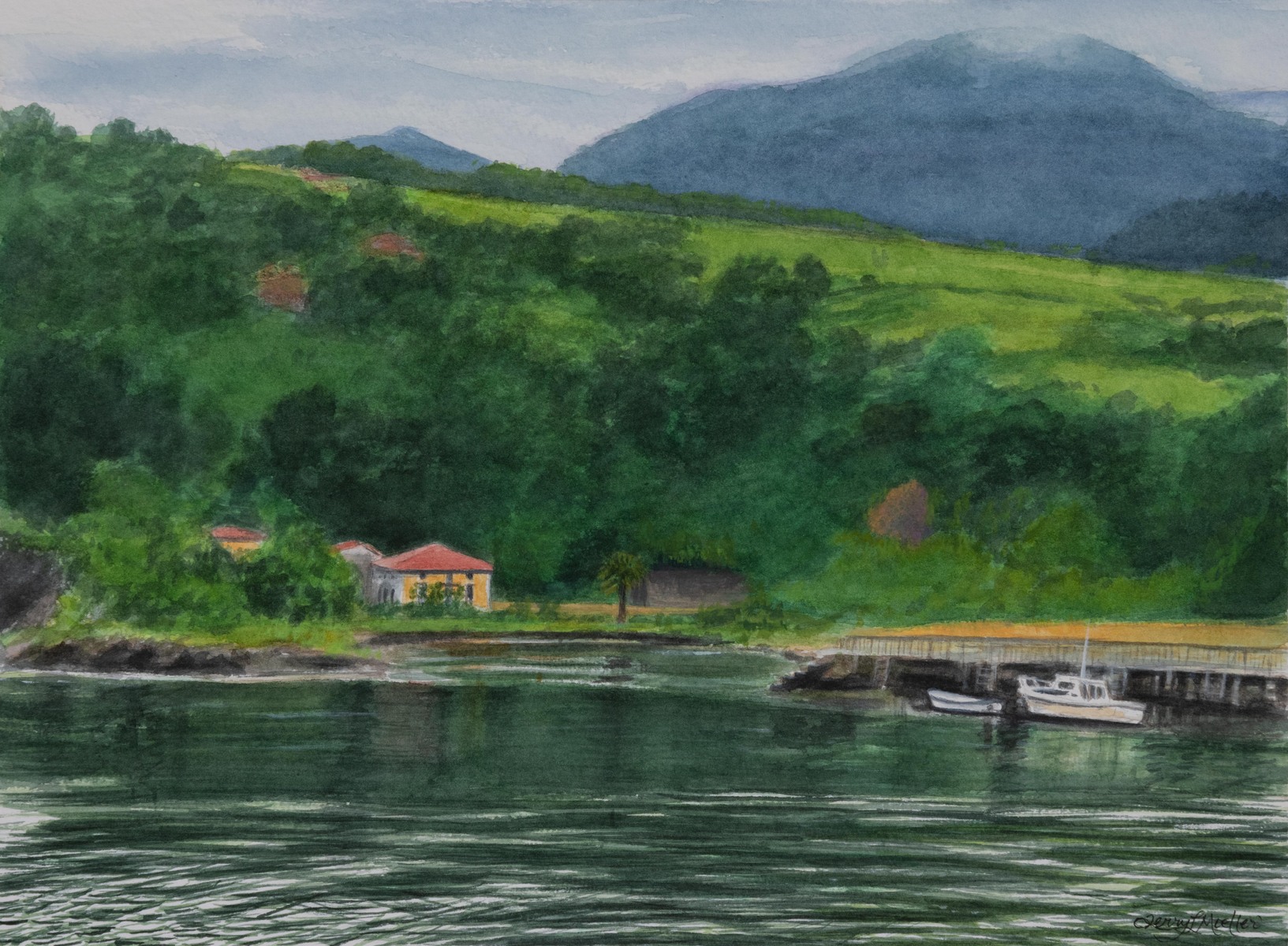 "Coastal Landscape Near Deba, Spain"     10.5" 14.5"    watercolor on 300 lb. watercolor paper