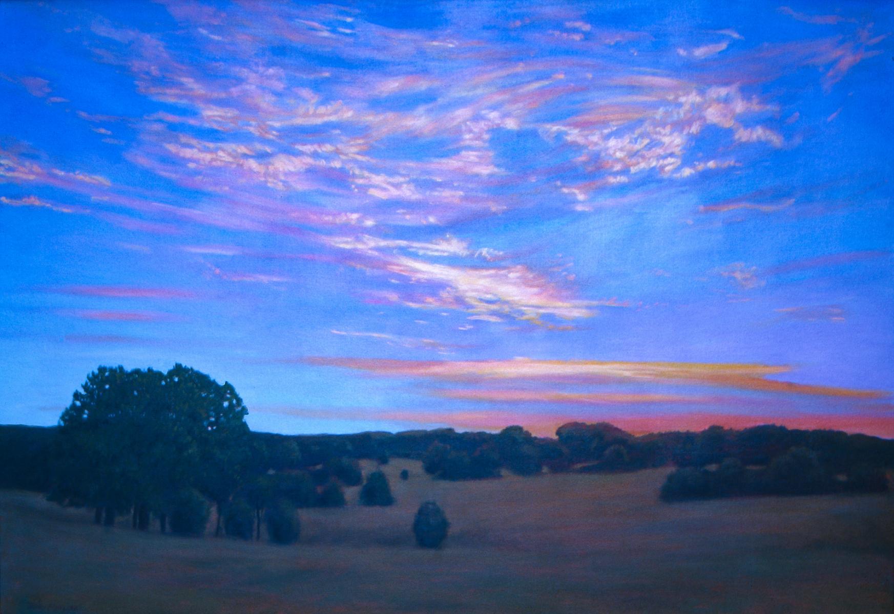 "Sunset in Teal and Orange"  24" X 36"  oil on canvas