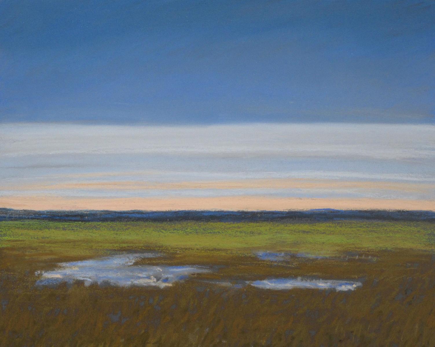 Small Works Series   "Early Morning on the Marsh  # 2"    8" X 10"   pastel on panel