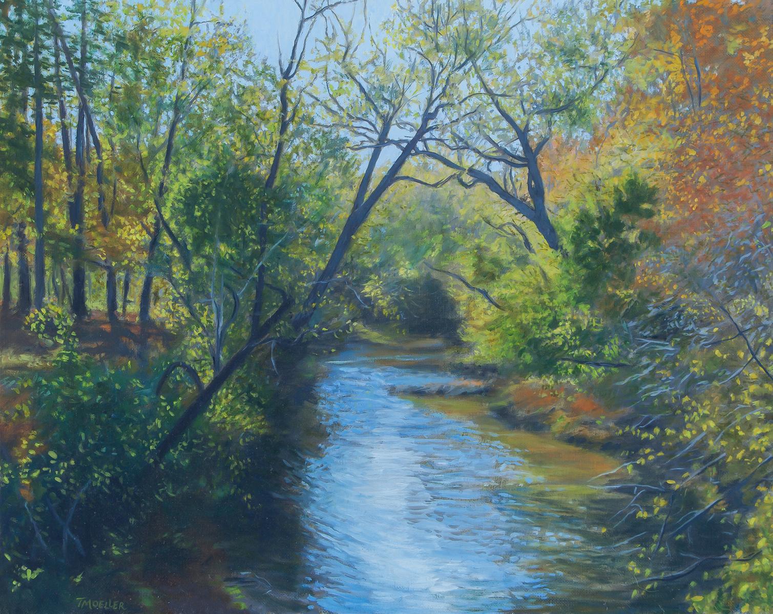 A Stream with Autumn Landscape"   16" X 20"   oil on linen
