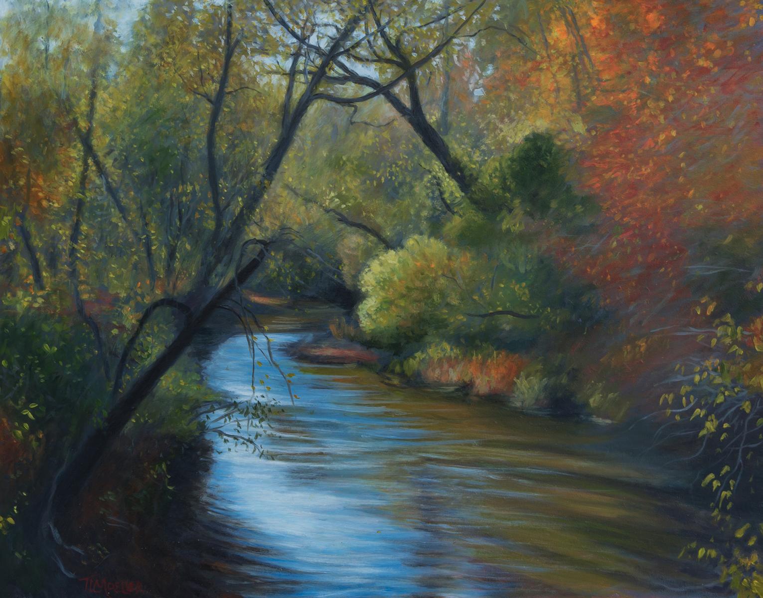 "Autumn Stream"  11" X 14"  oil on panel