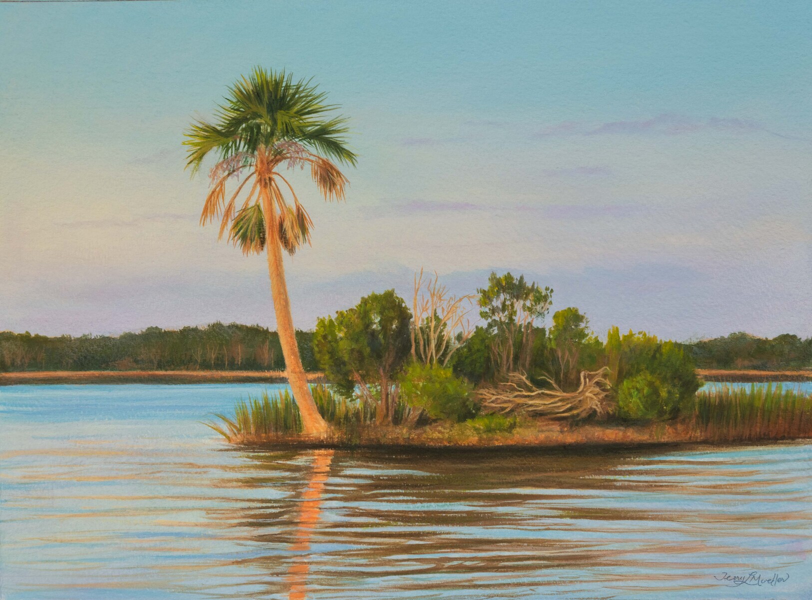 "A Tiny Island in the Gulf Coast"     11" X 15"     gouache on 300 lb. watercolor paper