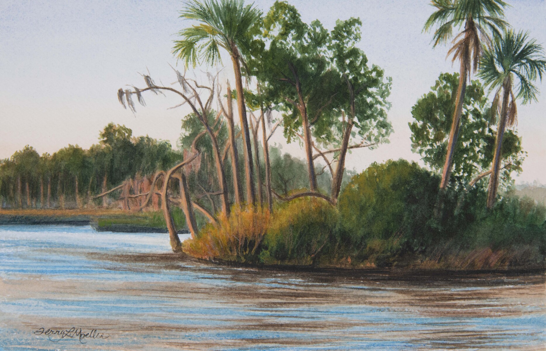 "Homosassa, Florida, View from a Boat"     7" X 11"     watercolor on 300 lb. watercolor paper